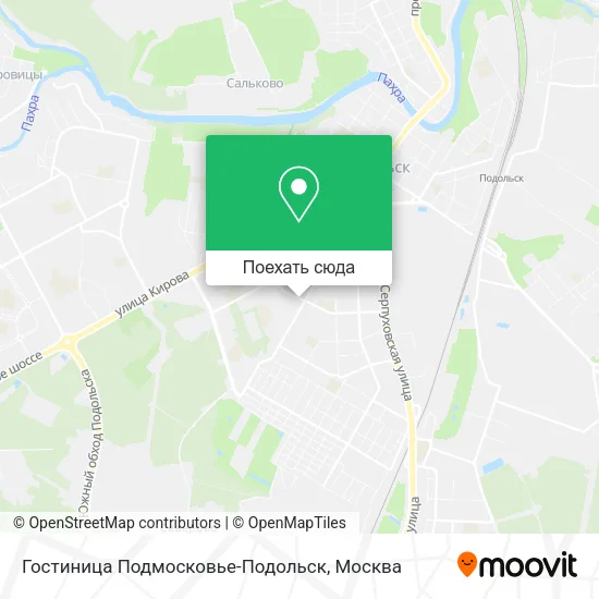 Карта Гостиница Подмосковье-Подольск
