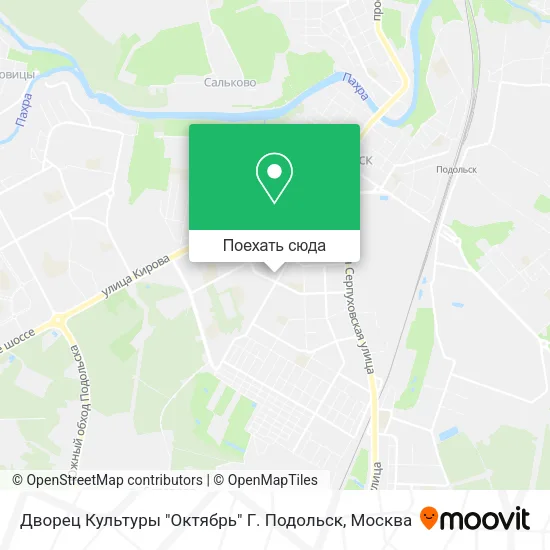 Карта Дворец Культуры "Октябрь" Г. Подольск