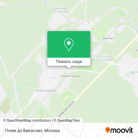 Карта Пляж до Бекасово