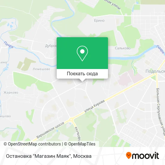Карта Остановка "Магазин Маяк"