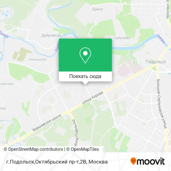 Карта г.Подольск,Октябрьский пр-т,2В