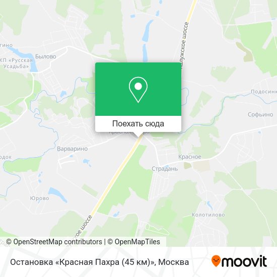 Карта Остановка «Красная Пахра (45 км)»