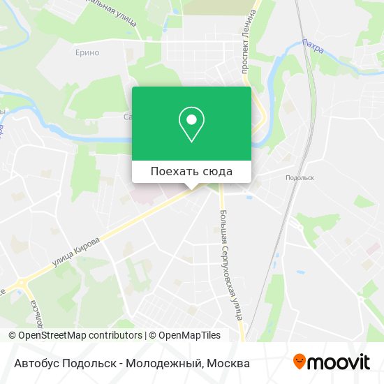 Карта Автобус Подольск - Молодежный