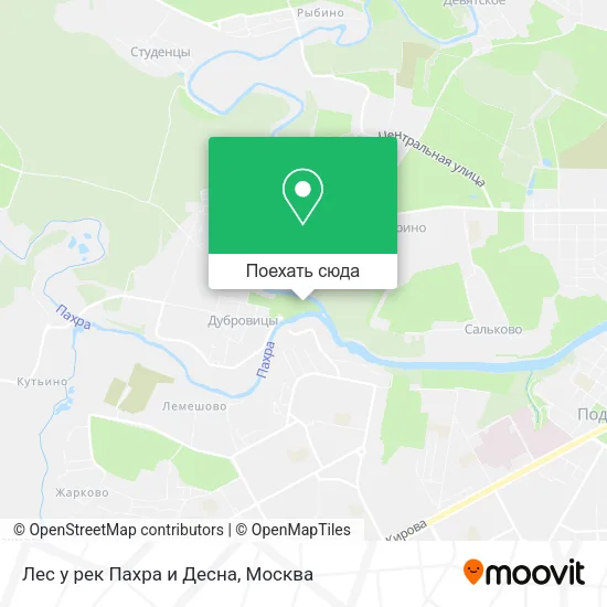 Карта Лес у рек Пахра и Десна