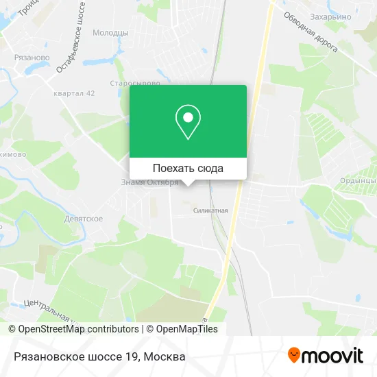 Карта Рязановское шоссе 19