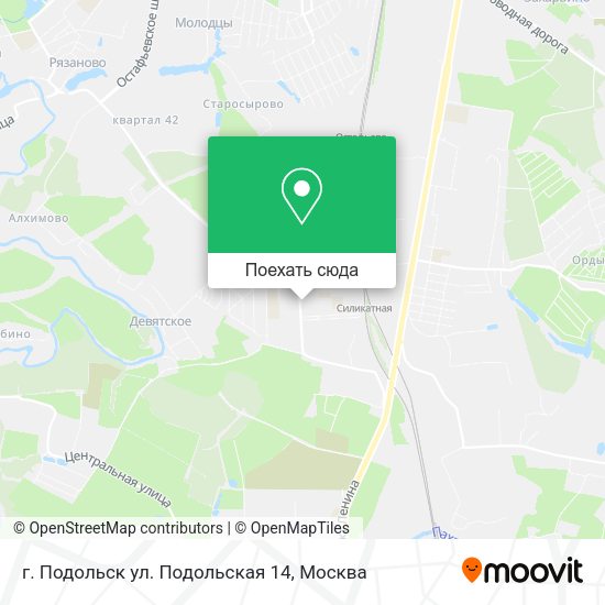 Карта г. Подольск ул. Подольская 14