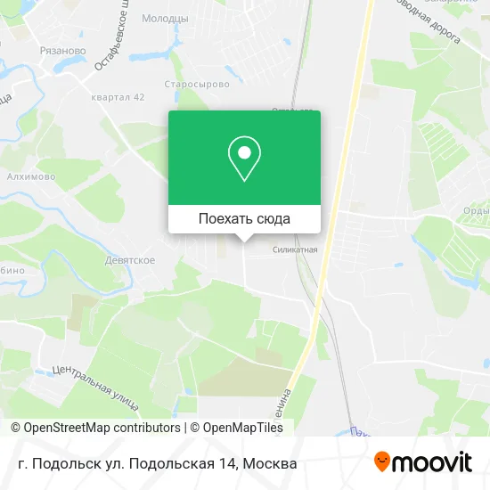 Карта г. Подольск ул. Подольская 14