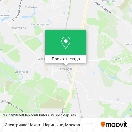 Карта Электричка Чехов - Царицыно