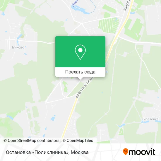 Карта Остановка «Поликлиника»
