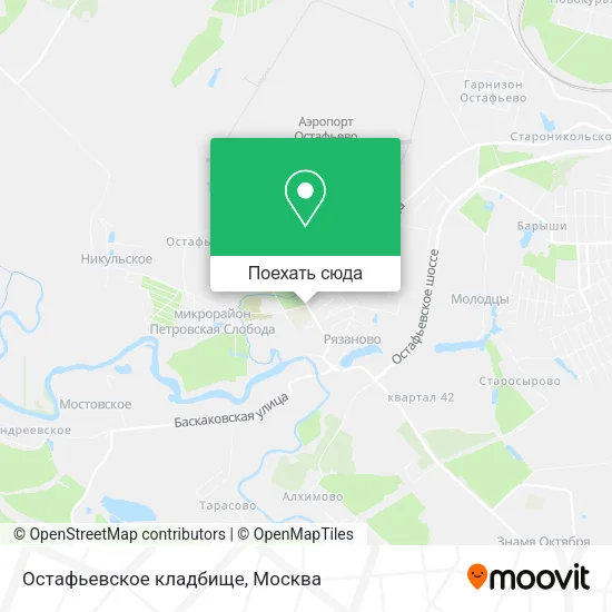 Карта Остафьевское кладбище