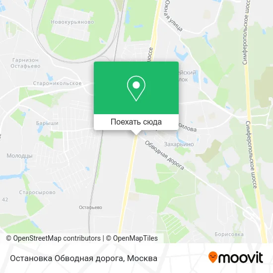 Карта Остановка Обводная дорога