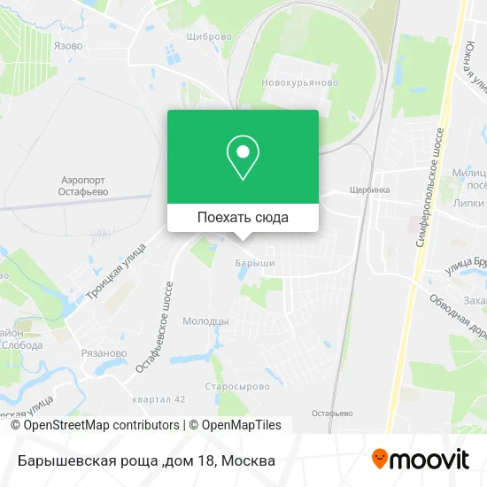 Карта Барышевская роща ,дом 18