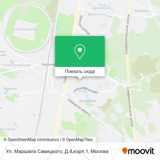 Карта Ул. Маршала Савицкого, Д.8,корп.1