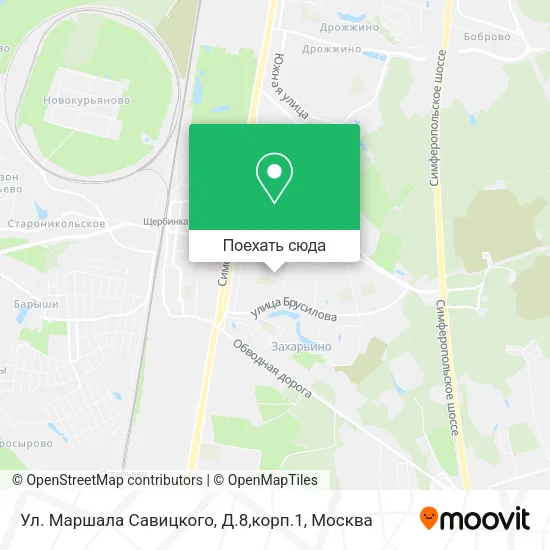 Карта Ул. Маршала Савицкого, Д.8,корп.1