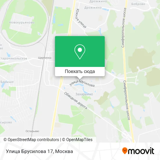 Карта Улица Брусилова 17