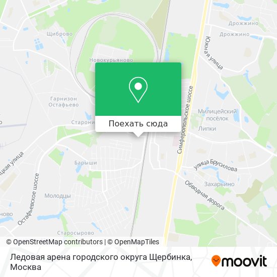 Карта Ледовая арена городского округа Щербинка