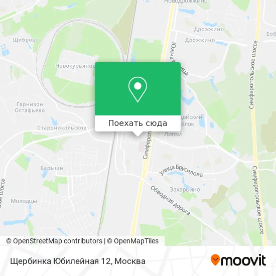 Карта Щербинка Юбилейная 12
