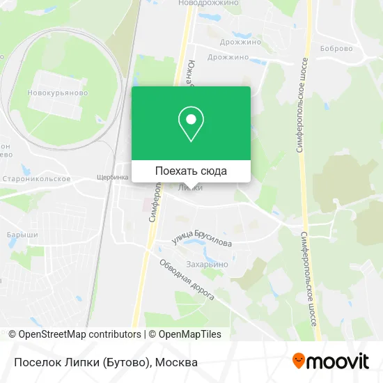 Карта Поселок Липки (Бутово)