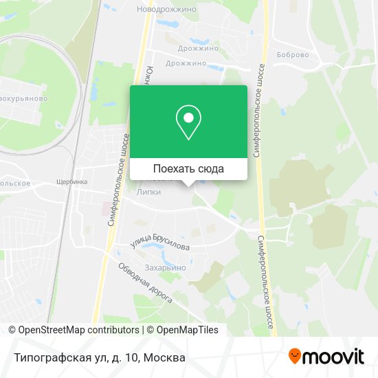 Карта Типографская ул, д. 10