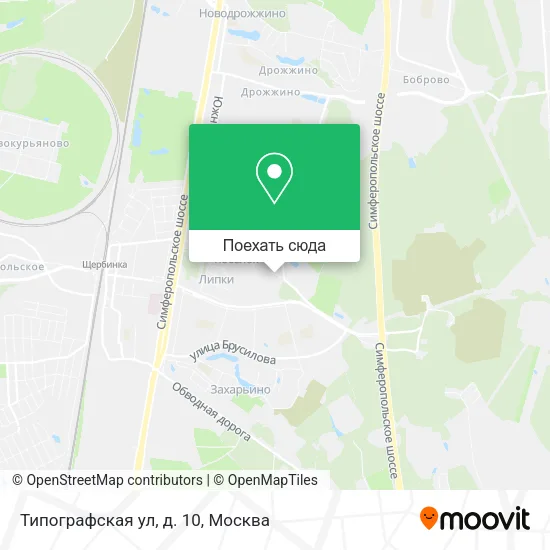 Карта Типографская ул, д. 10