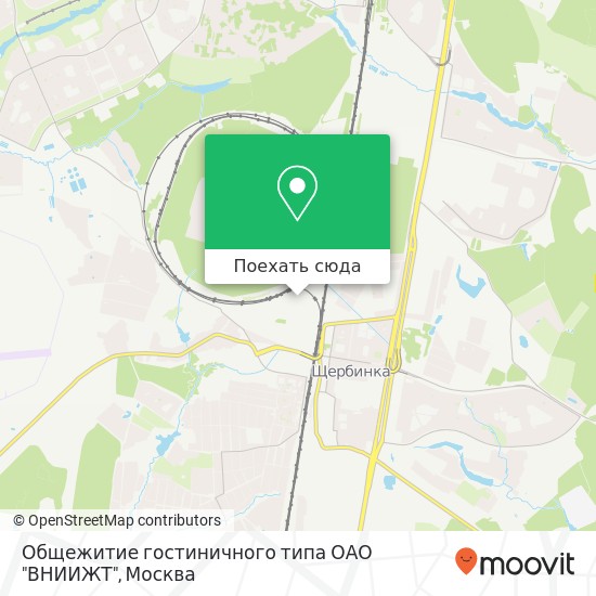 Карта Общежитие гостиничного типа ОАО "ВНИИЖТ"