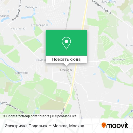 Карта Электричка Подольск — Москва