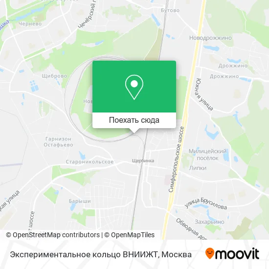 Карта Экспериментальное кольцо ВНИИЖТ