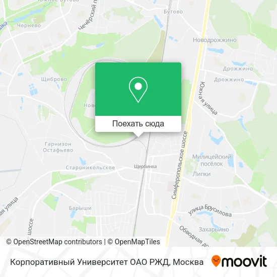 Карта Корпоративный Университет ОАО РЖД