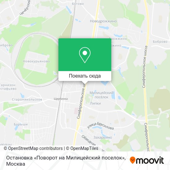 Карта Остановка «Поворот на Милицейский поселок»