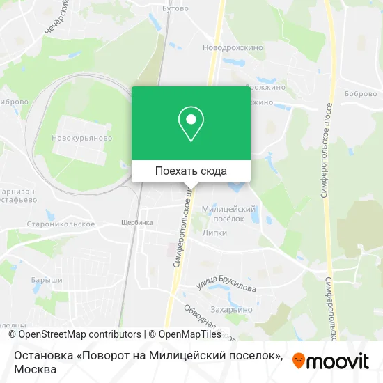 Карта Остановка «Поворот на Милицейский поселок»