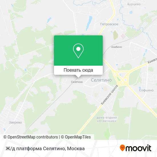 Карта Ж/д платформа Селятино