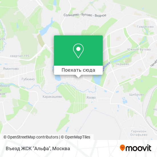 Карта Въезд ЖСК "Альфа"