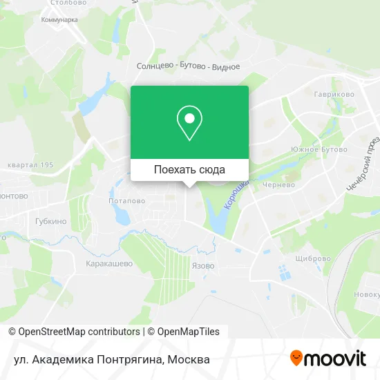 Карта ул. Академика Понтрягина