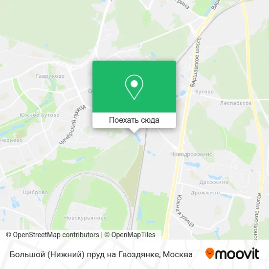 Карта Большой (Нижний) пруд на Гвоздянке