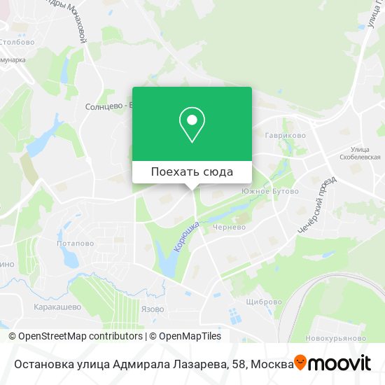 Карта Остановка улица Адмирала Лазарева, 58