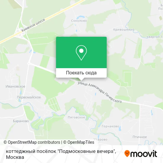 Карта коттеджный посёлок "Подмосковные вечера"