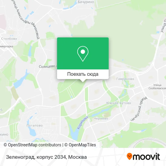 Карта Зеленоград, корпус 2034