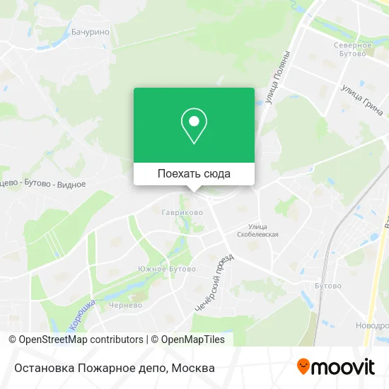 Карта Остановка Пожарное депо