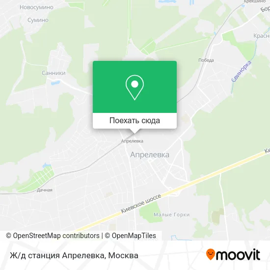 Карта Ж/д станция Апрелевка