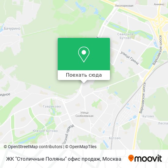 Карта ЖК "Столичные Поляны" офис продаж