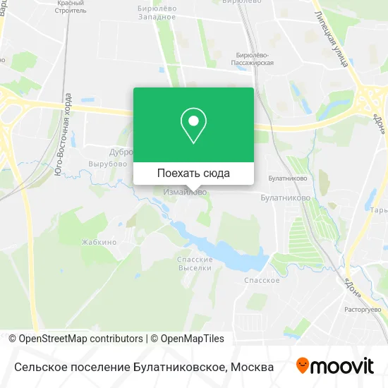 Карта Сельское поселение Булатниковское