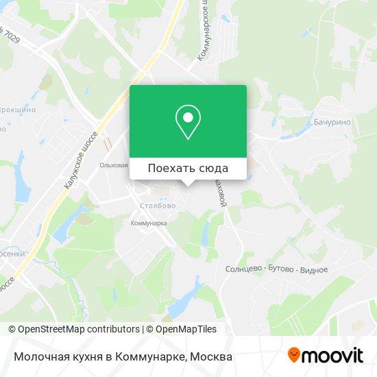 Карта Молочная кухня в Коммунарке