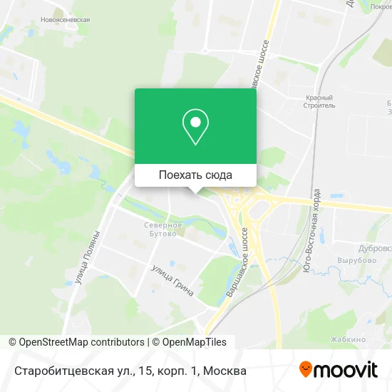 Карта Старобитцевская ул., 15, корп. 1