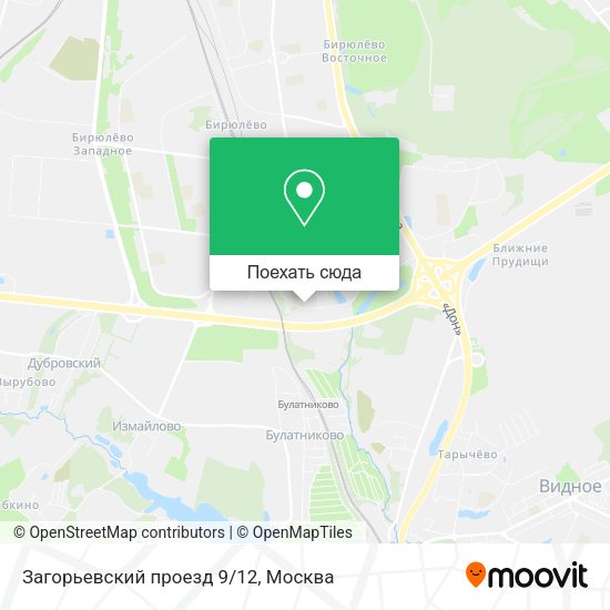 Карта Загорьевский проезд 9/12