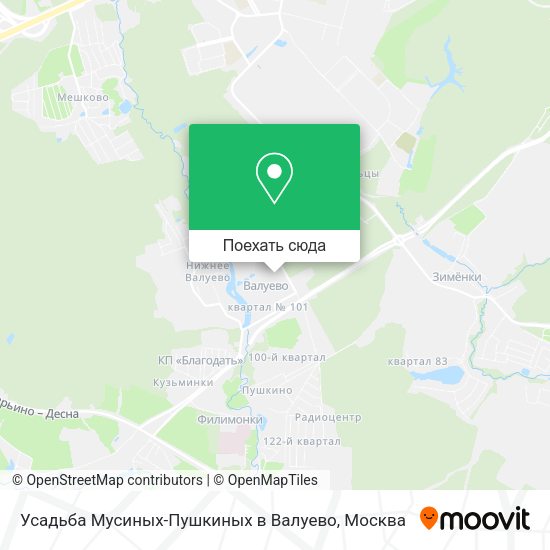 Карта Усадьба Мусиных-Пушкиных  в Валуево