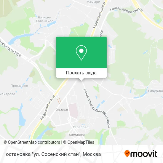 Карта остановка "ул. Сосенский стан"