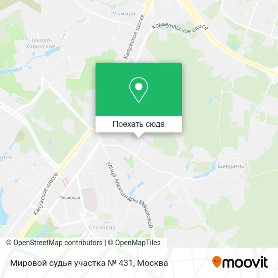 Карта Мировой судья участка № 431