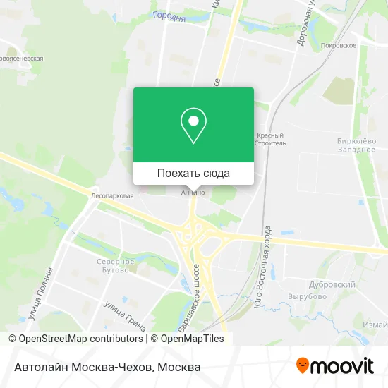 Карта Автолайн Москва-Чехов