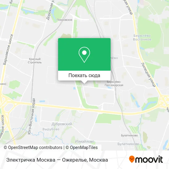 Карта Электричка Москва — Ожерелье