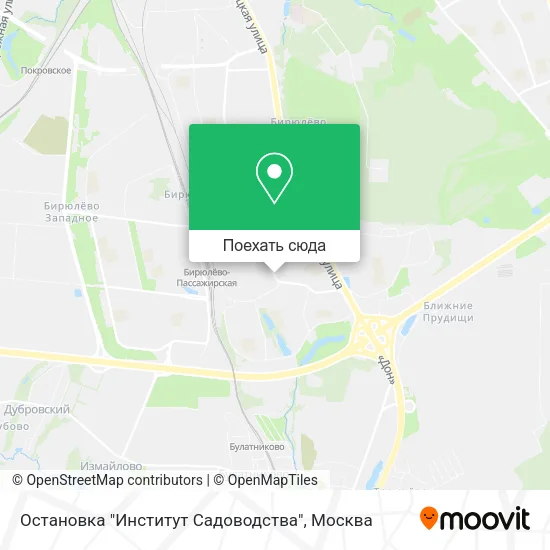 Карта Остановка "Институт Садоводства"